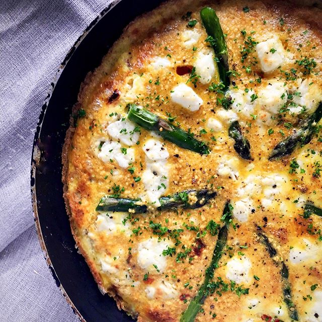 Asparagus & Feta Couscous Frittata Ainsley Harriott