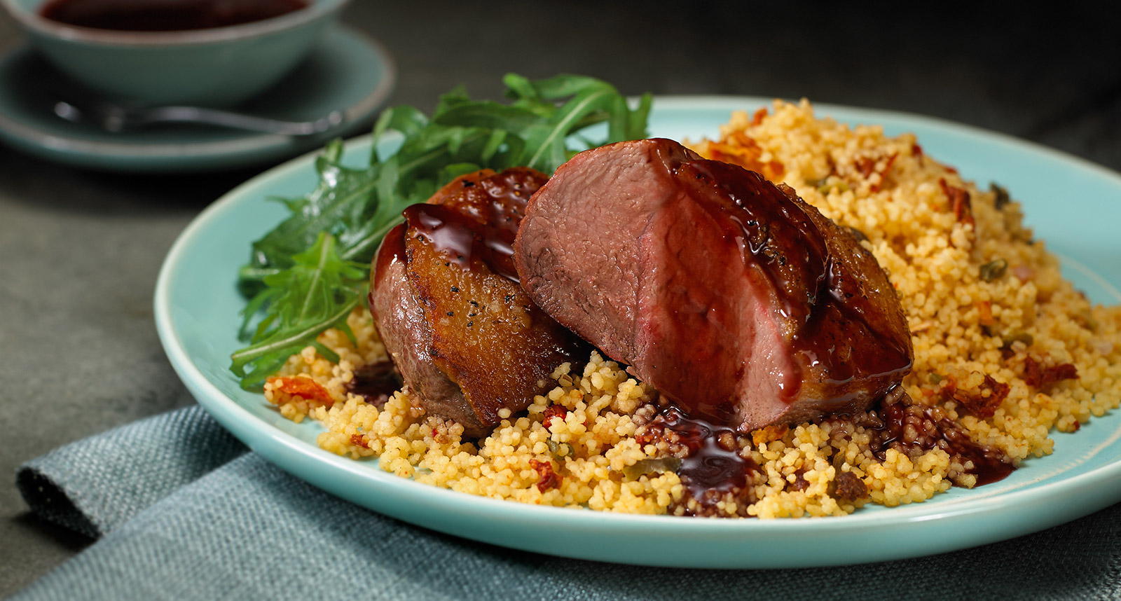 Honey-Glazed Duck Breasts with Roasted Vegetable Couscous - Ainsley Harriott