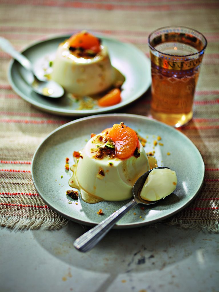 Orange Cardamom Panna Cotta with Spiced Mandarins &amp; Pistachio Crumb ...