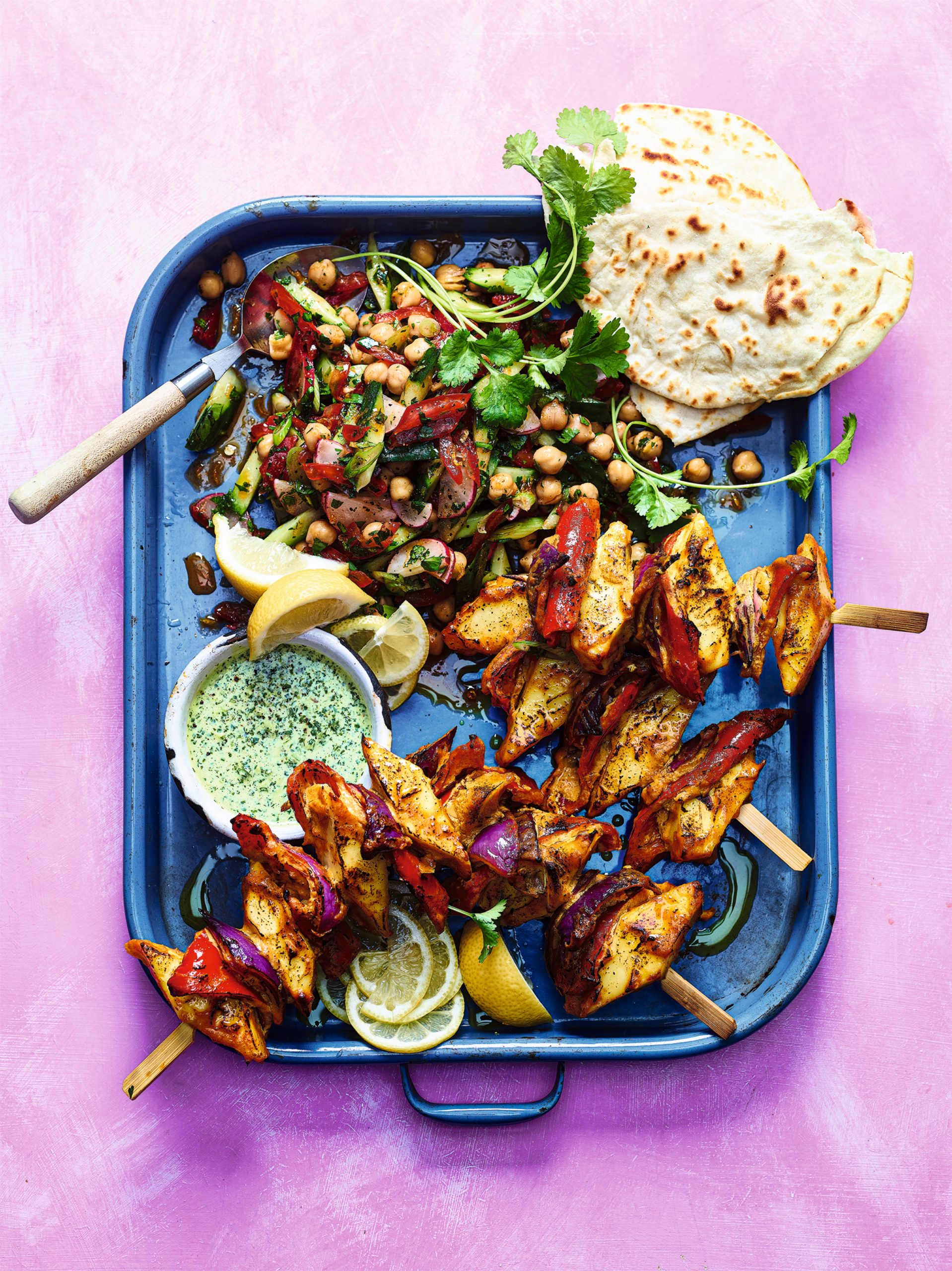 Tikka Paneer with Chickpea Salad & Coriander Chutney Ainsley Harriott