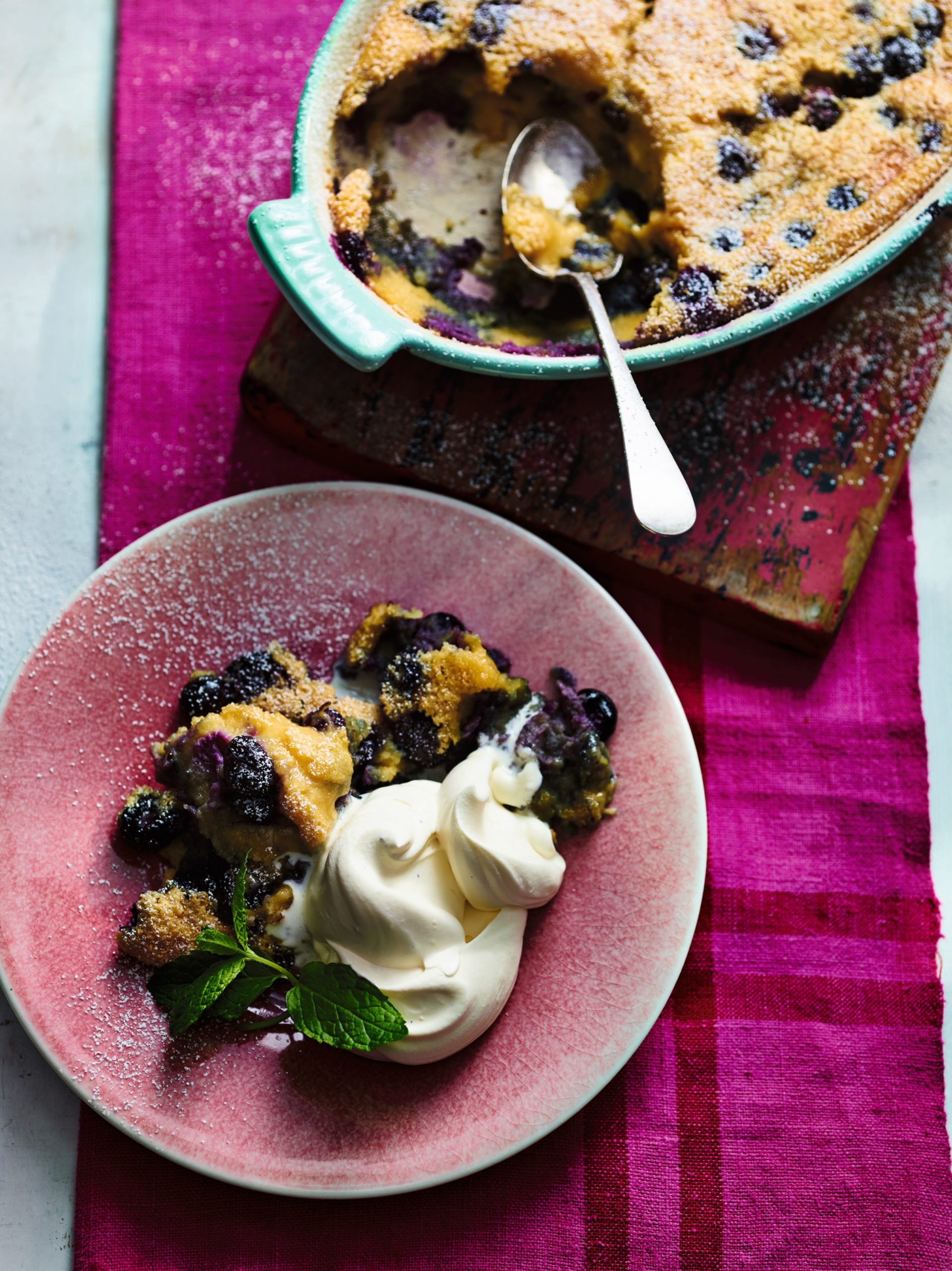Blueberry & Almond Clafoutis with Cardamom Cream - Ainsley Harriott