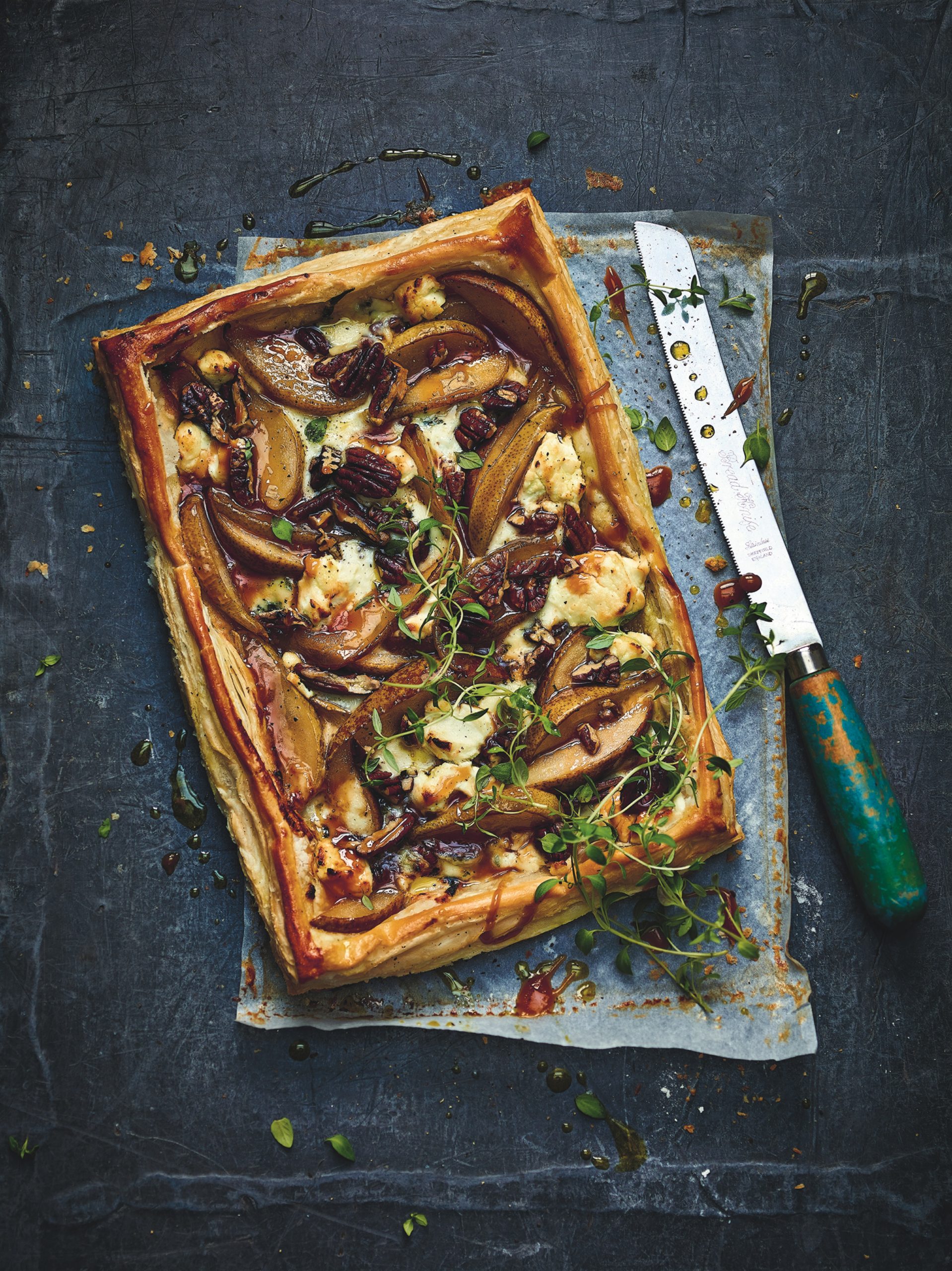 Honey & Thyme Caramelised Pear, Pecan & Cheese Tart - Ainsley Harriott