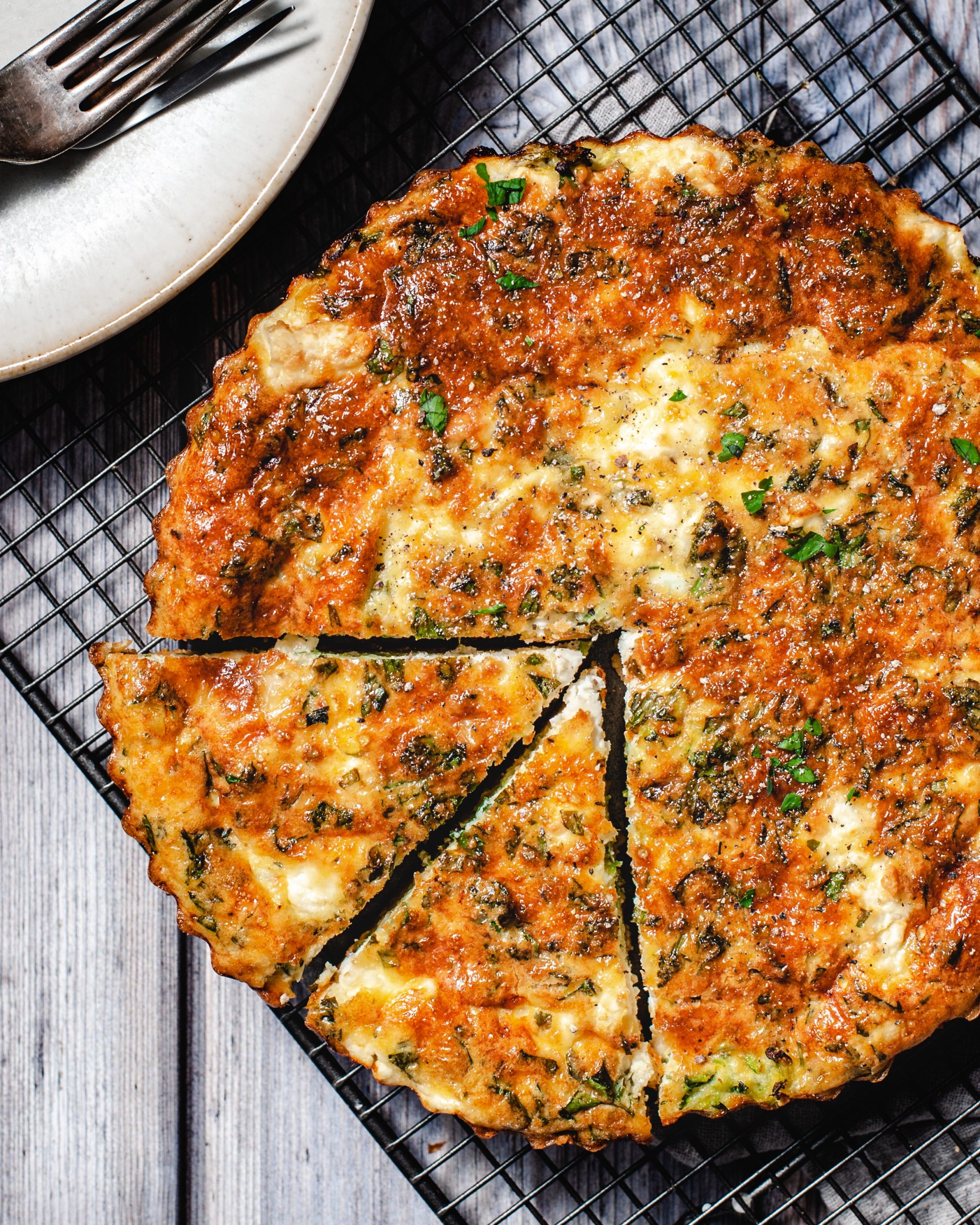 Couscous Crusted Courgette & Feta Quiche Ainsley Harriott