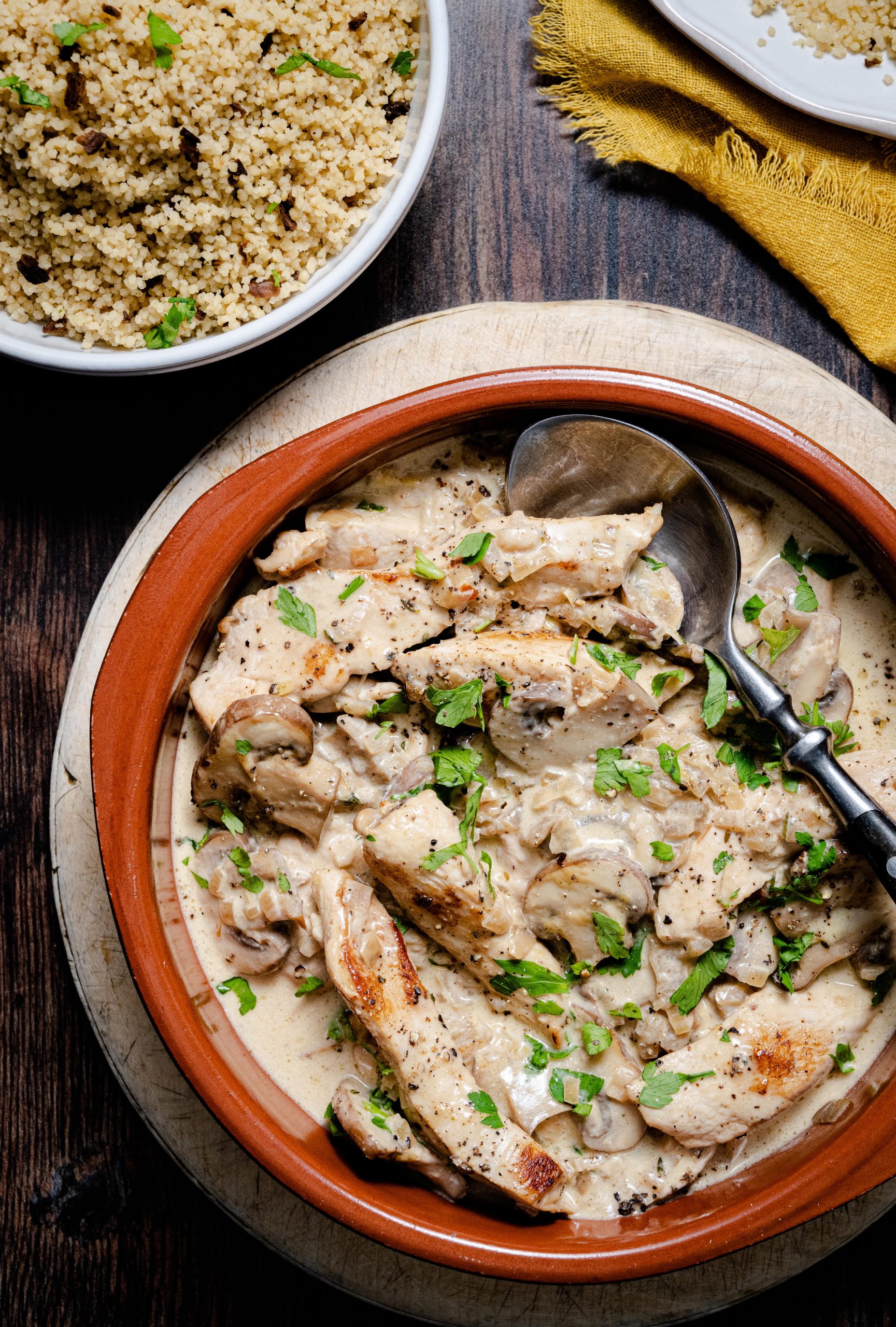 Creamy Garlic Chicken & Mushroom with Wild Mushroom Couscous - Ainsley Harriott
