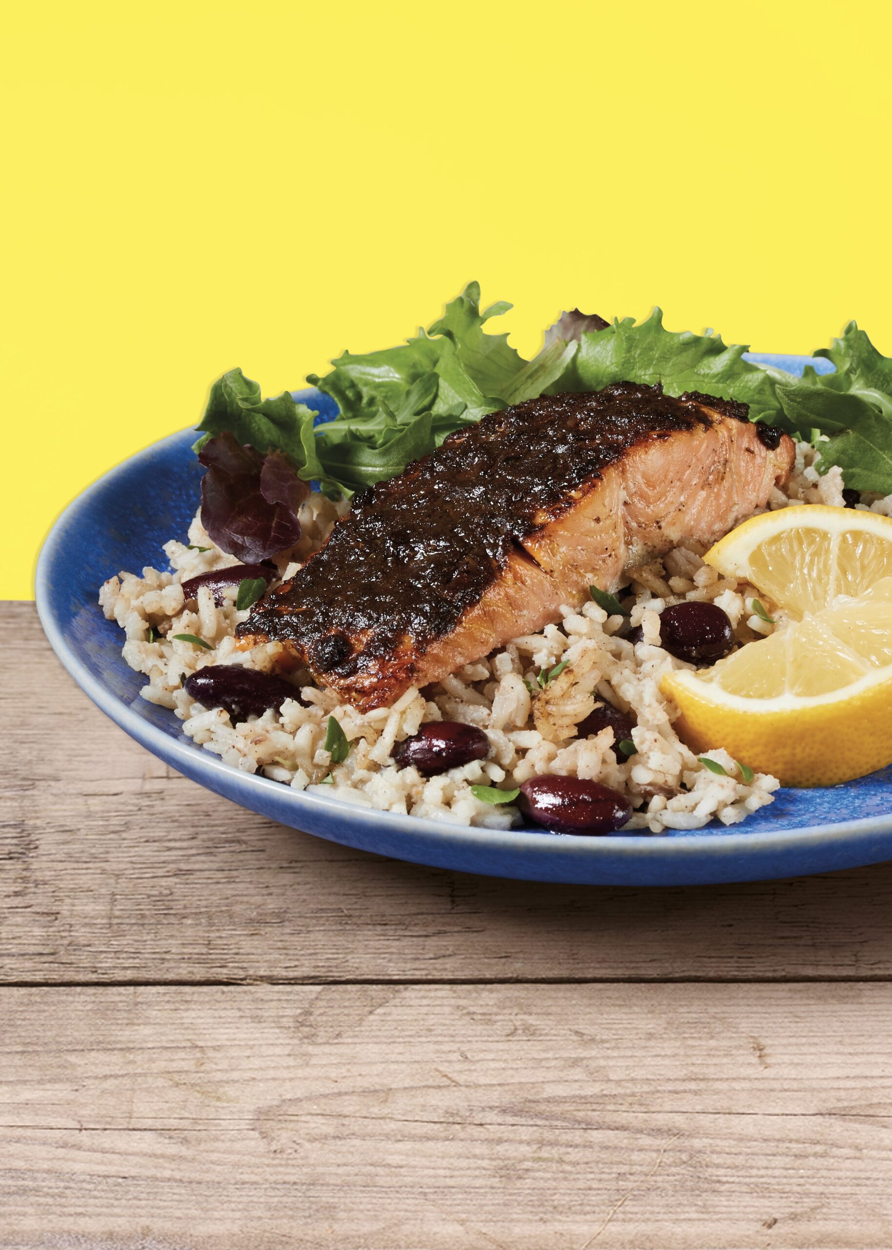 Jerk Salmon with Rice & Peas Tray Bake Ainsley Harriott