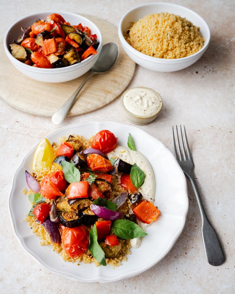 Mediterranean Vegetables with Couscous & Hummus Yoghurt - Ainsley Harriott