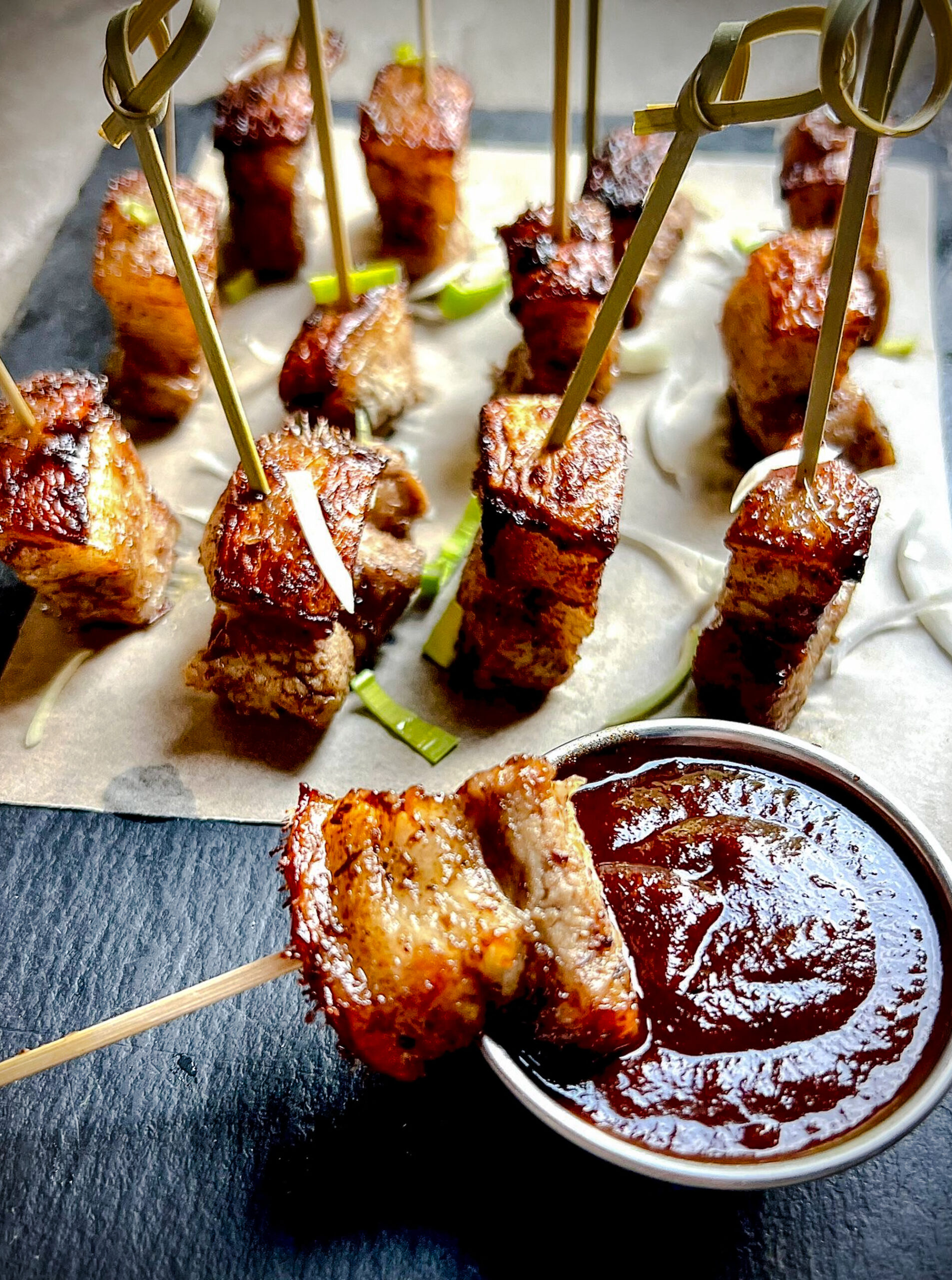 Crispy Jerk Pork Belly Bites with Jerk BBQ Sauce - Ainsley Harriott