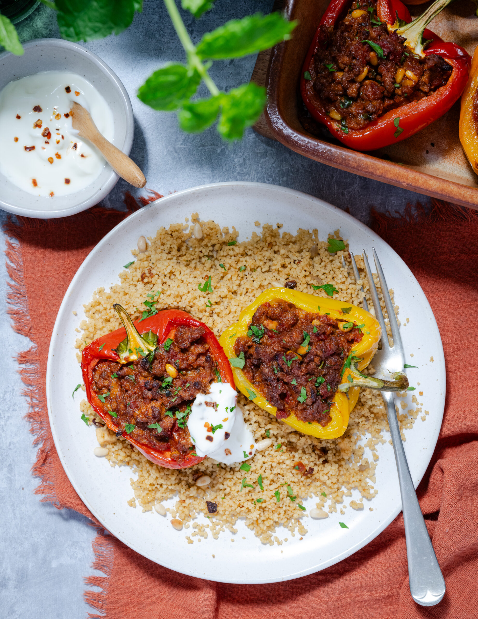 Moroccan Lamb Stuffed Peppers with Moroccan Medley Couscous - Ainsley Harriott