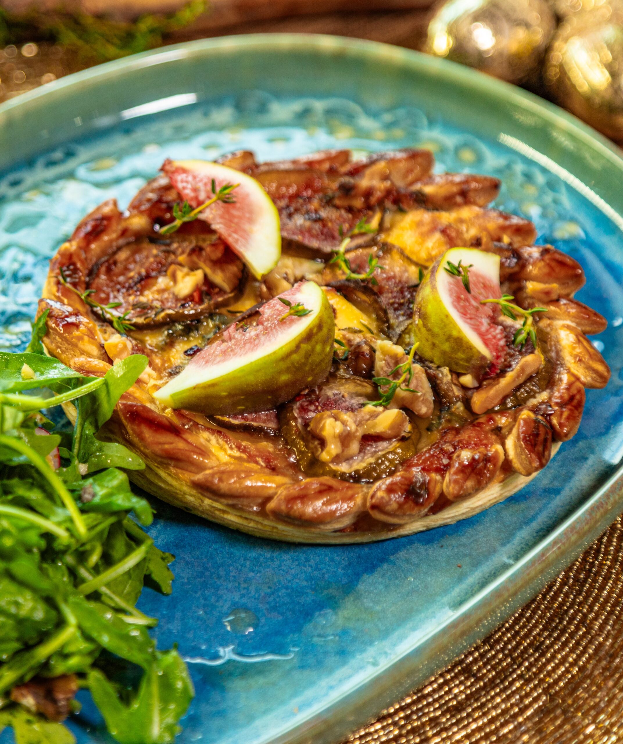 Cheeseboard Fig Tart with Hot Honey, Walnuts & Thyme - Ainsley Harriott