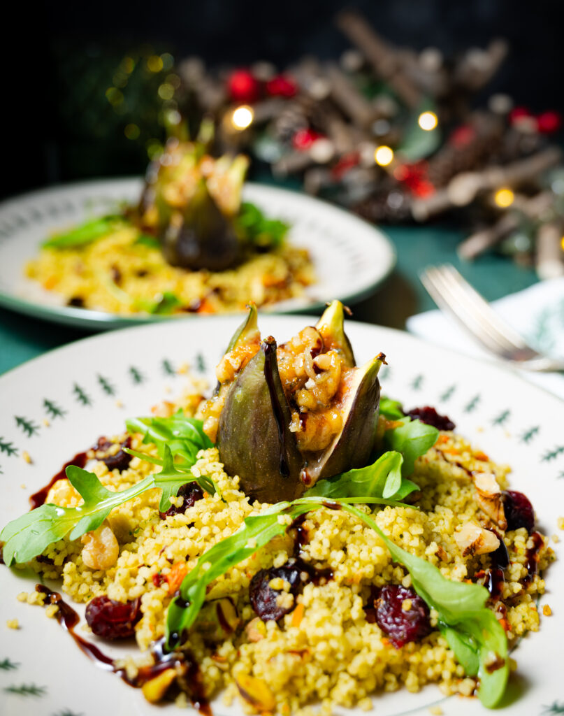 Blue Cheese & Walnut Stuffed Figs with Nutty Couscous Salad - Ainsley Harriott