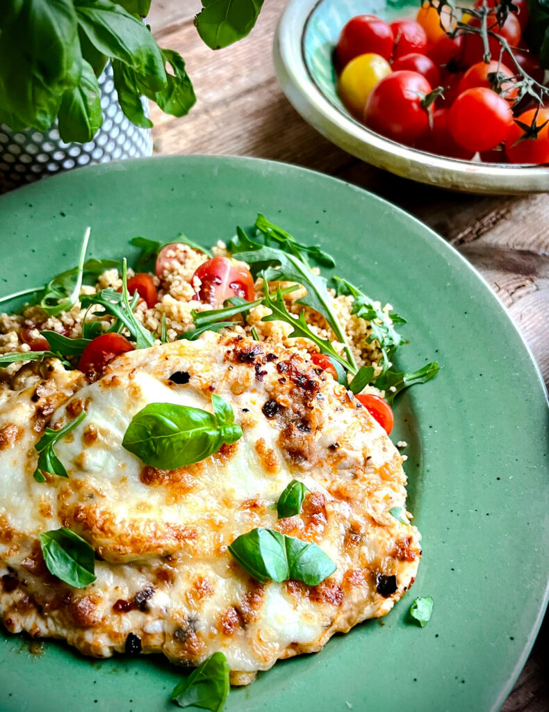 Red Pesto & Mozzarella Chicken with Tomato & Rocket Couscous - Ainsley Harriott