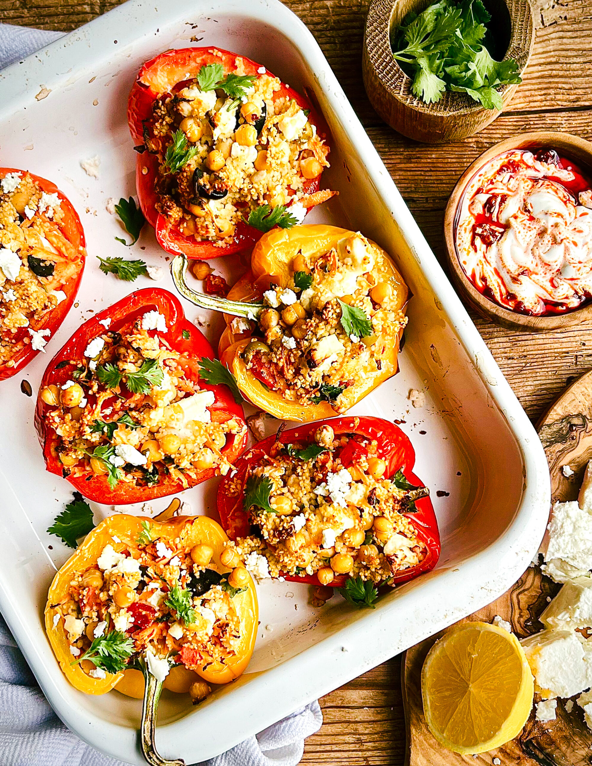 Moroccan Medley Stuffed peppers with Harissa Yoghurt - Ainsley Harriott