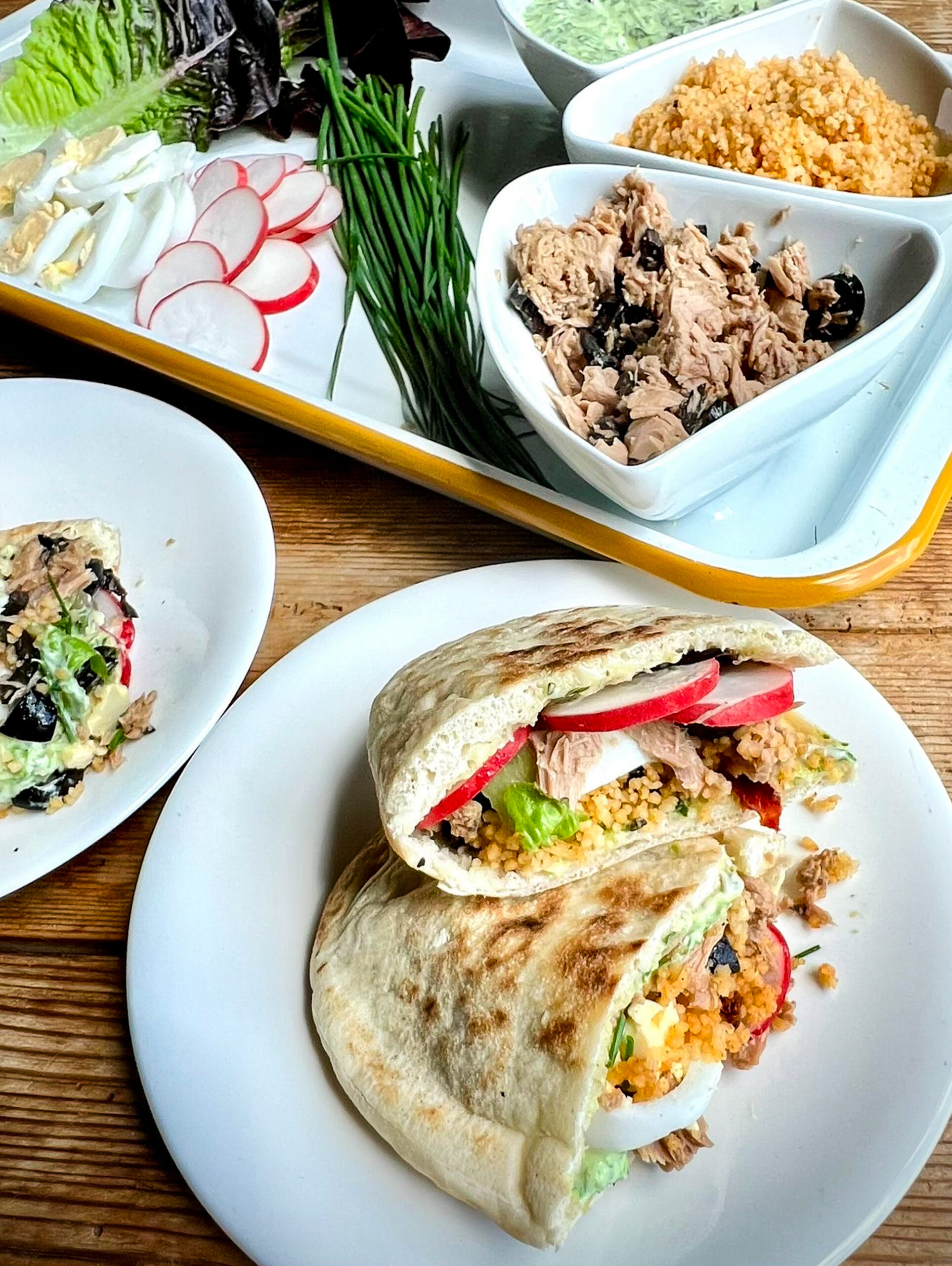 Tuna & Egg Salad Pitta Pocket with Herby Yoghurt Dressing - Ainsley Harriott