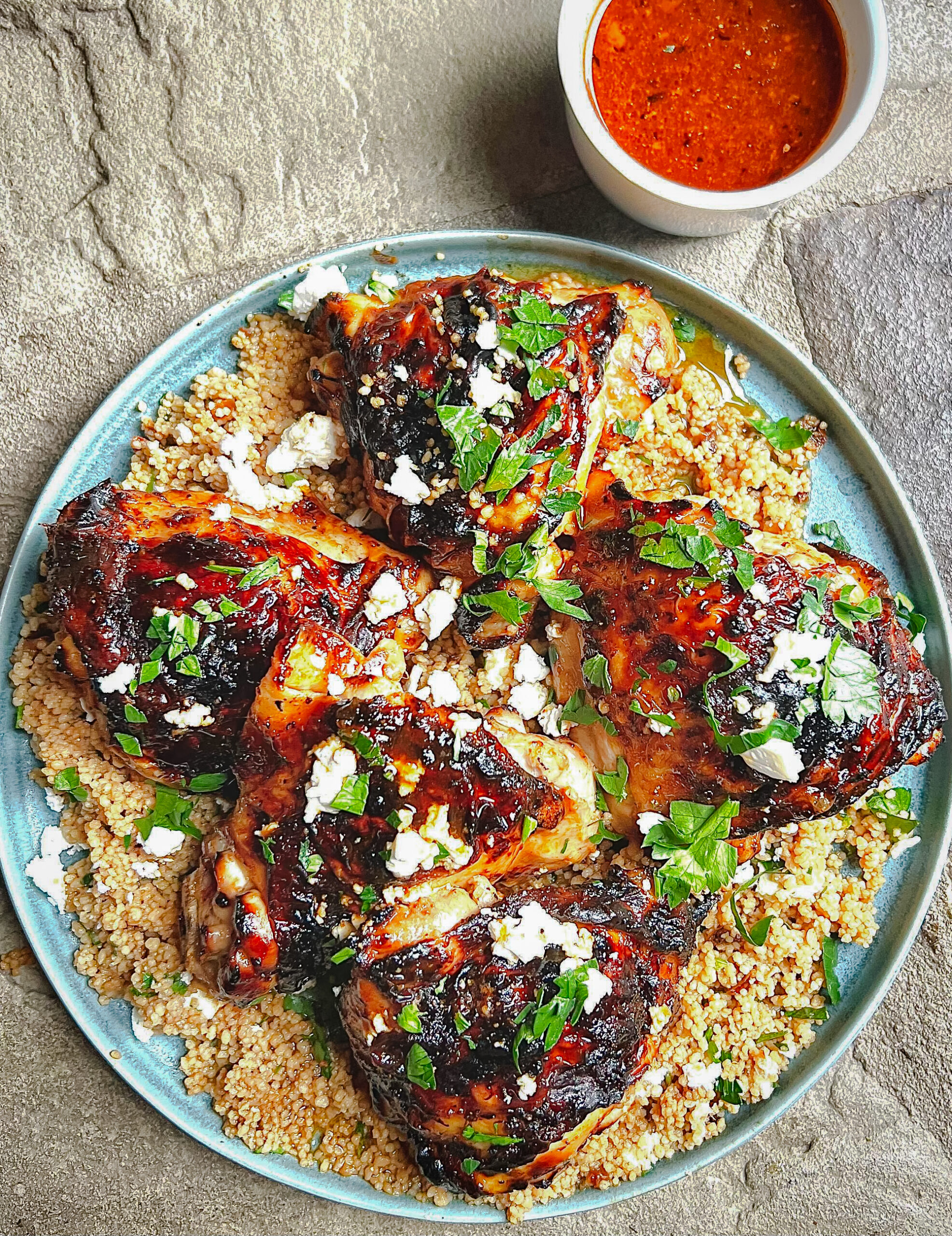 Zesty Hot-Honey Chicken Thighs with Couscous & Feta - Ainsley Harriott