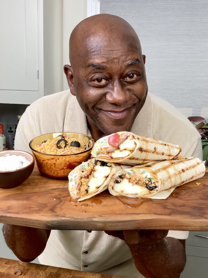 Fried Halloumi, Couscous Salad & Tzatziki Wraps - Ainsley Harriott