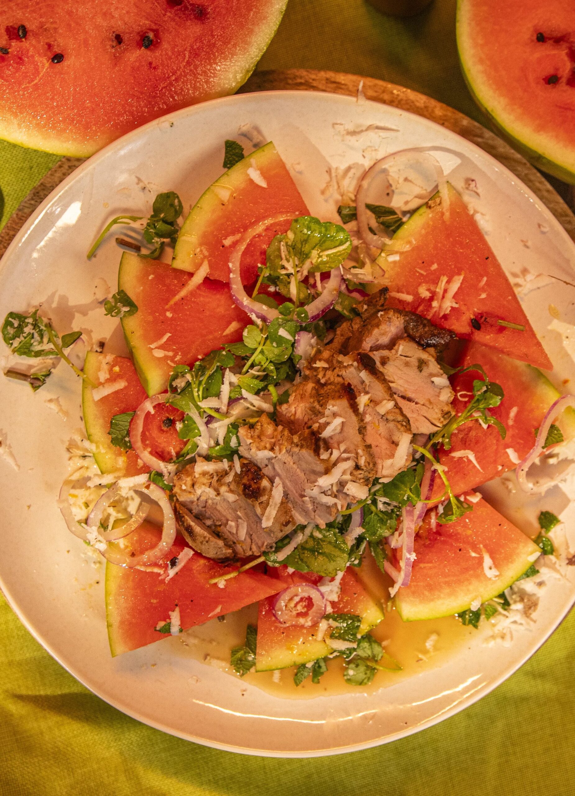 Jerk-Style Pork Tenderloin, Watermelon & Coconut Salad - Ainsley Harriott