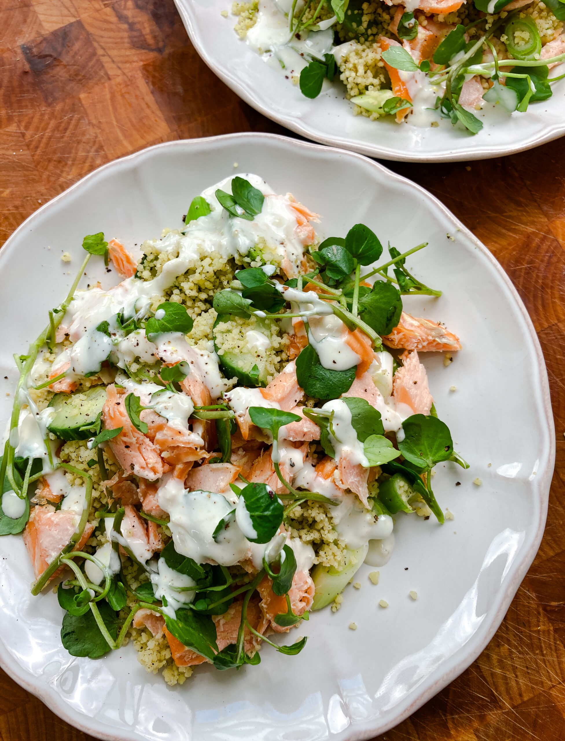 Lemon, Mint & Parsley Couscous with Hot Smoked Salmon & Cucumber - Ainsley Harriott