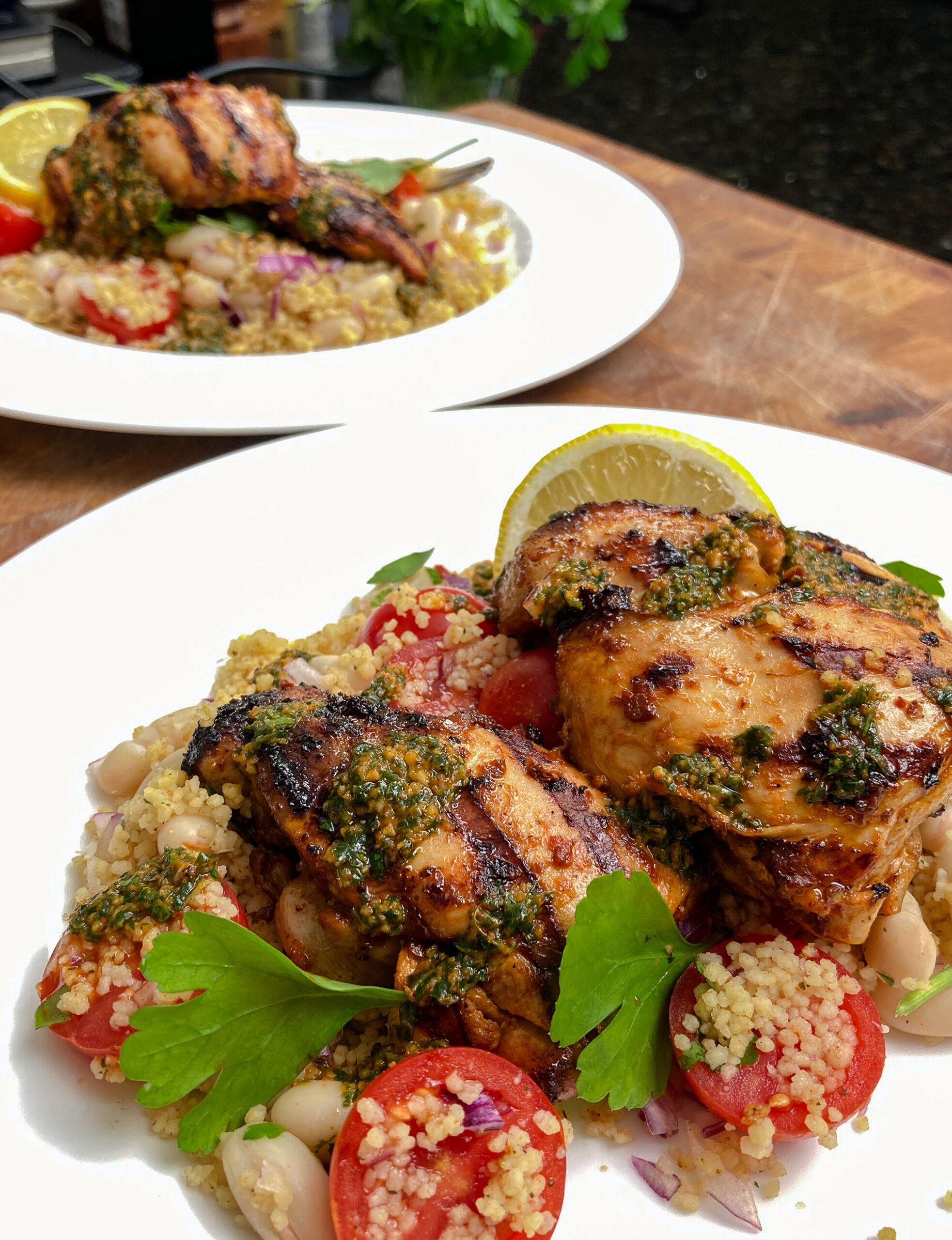 Rose Harissa Chicken & White Bean Couscous Salad with Chermoula Dressing - Ainsley Harriott