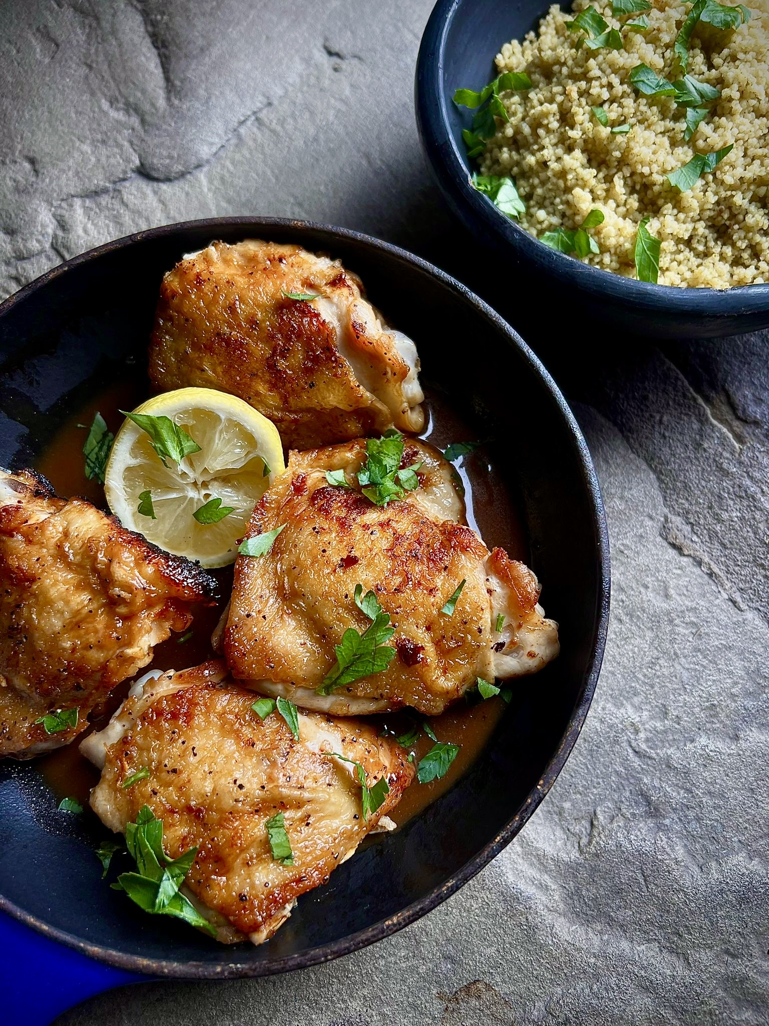 Crispy & Lemony Chicken Thighs With Lemon, Mint & Parsley Couscous - Ainsley Harriott